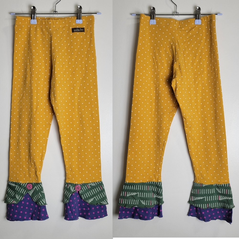 Matilda Jane Polka-dot Mustard Yellow Pull-on Pant 10 Girl